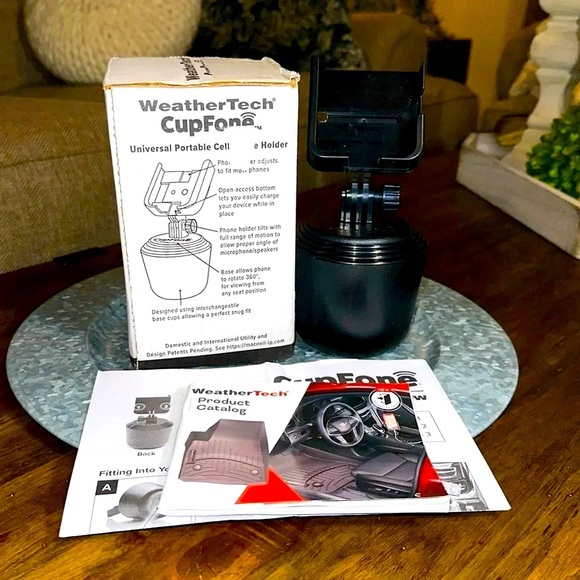 NWT WeatherTech CupFone Universal Portable Cell Phone Car Cup Holder Black - Picture 1 of 6